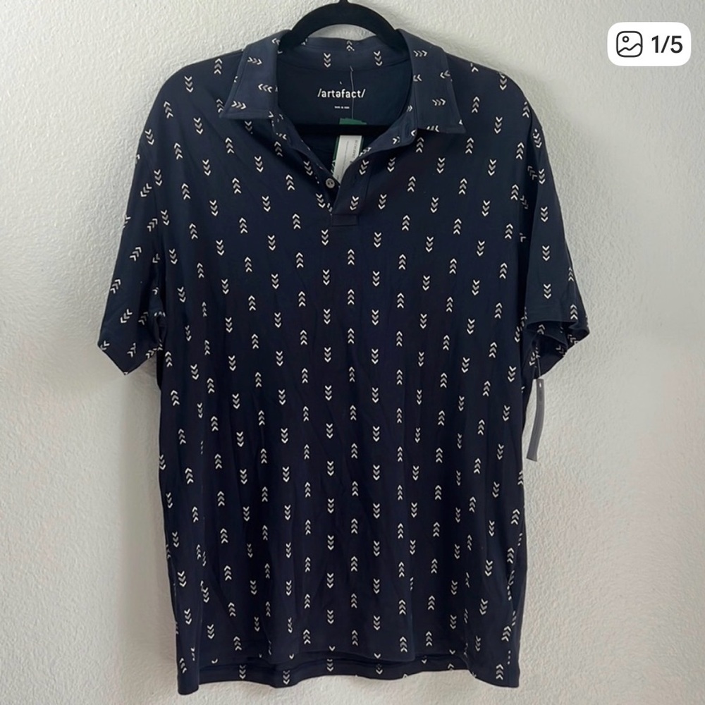 Artefact brand Holston Jersey Geo Printed Polo shirt.